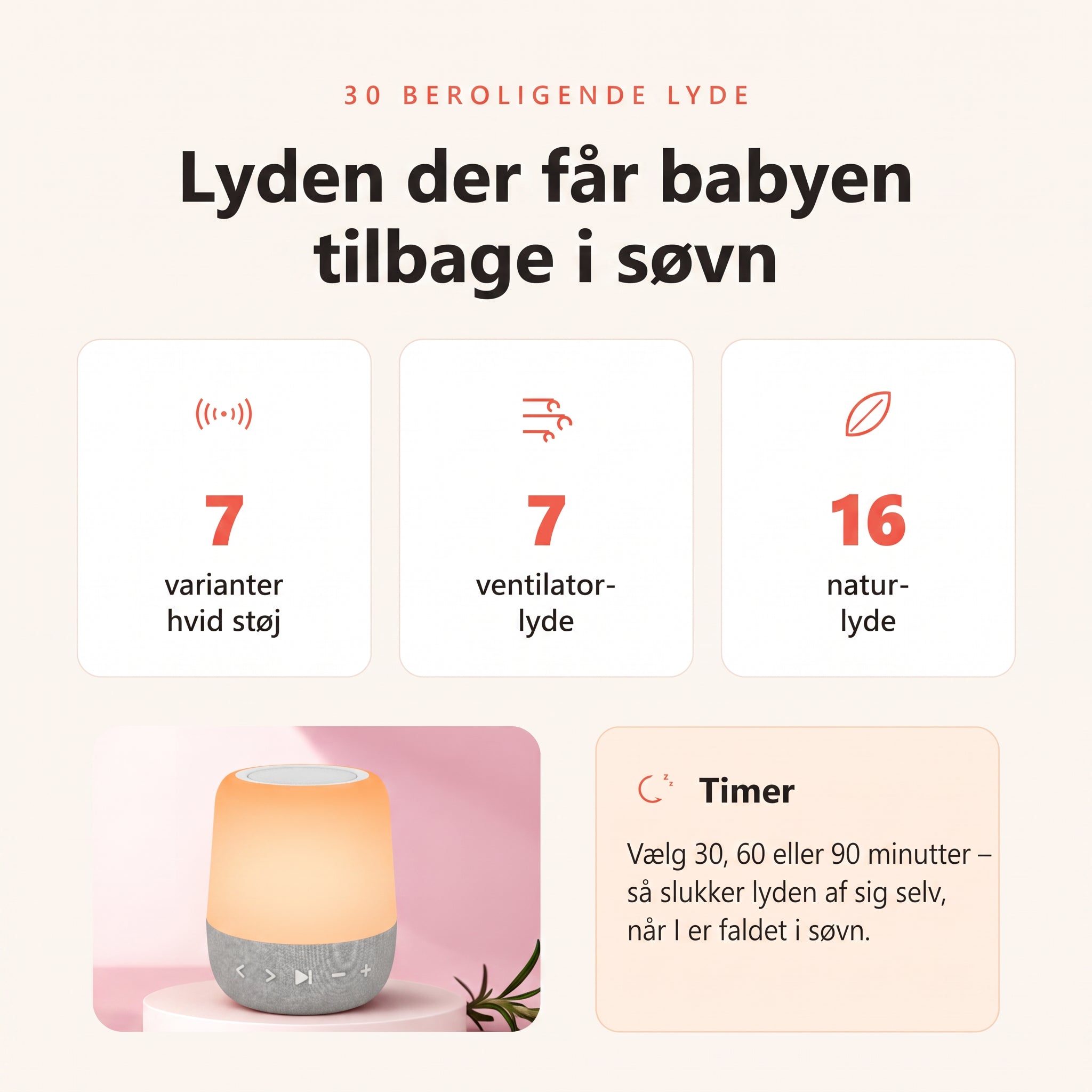 30 beroligende lyde: hvid støj, ventilatorlyde og naturlyde