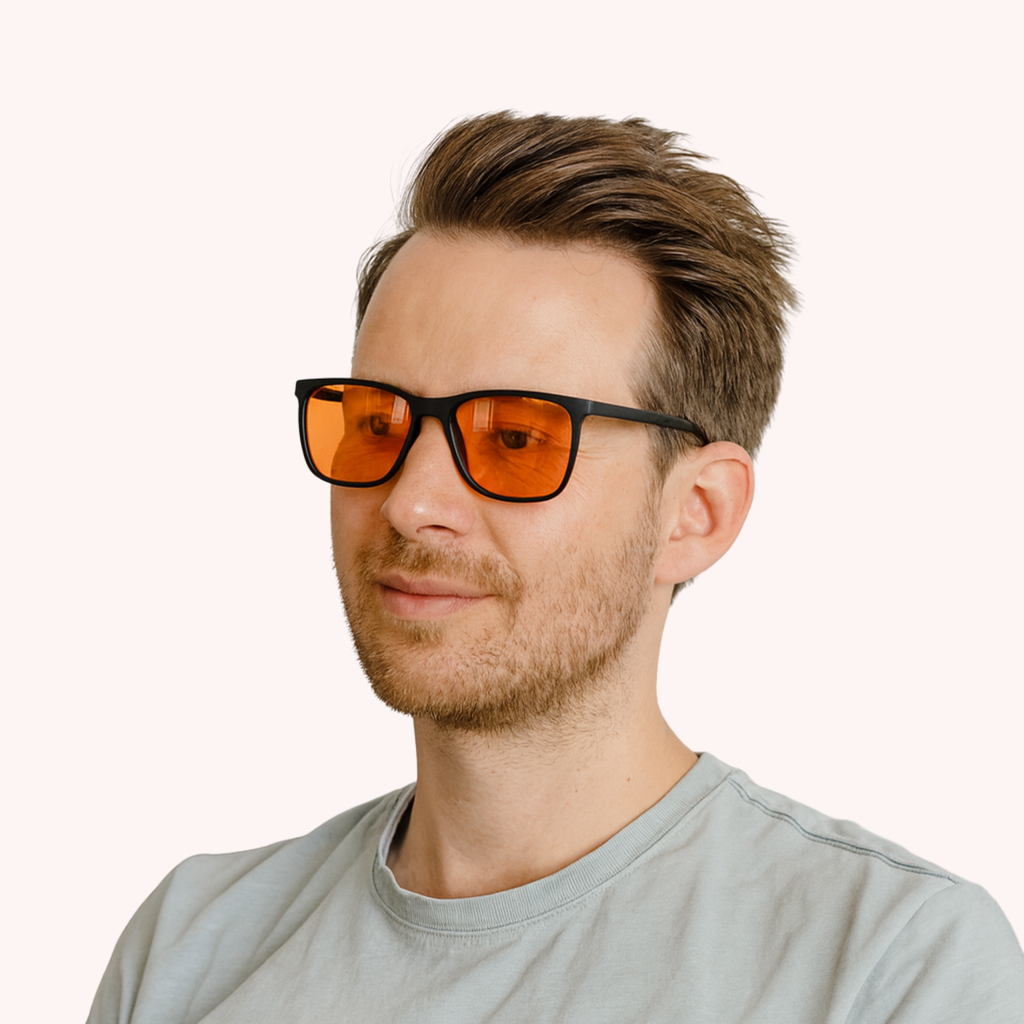 Lysro™ Blålysbriller for bedre søvn – orange/sort