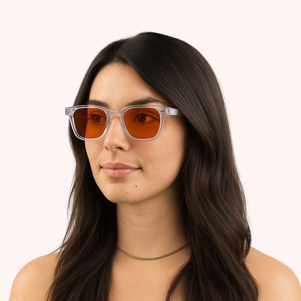 Lysro™ Blålysbriller for bedre søvn – orange/krystal