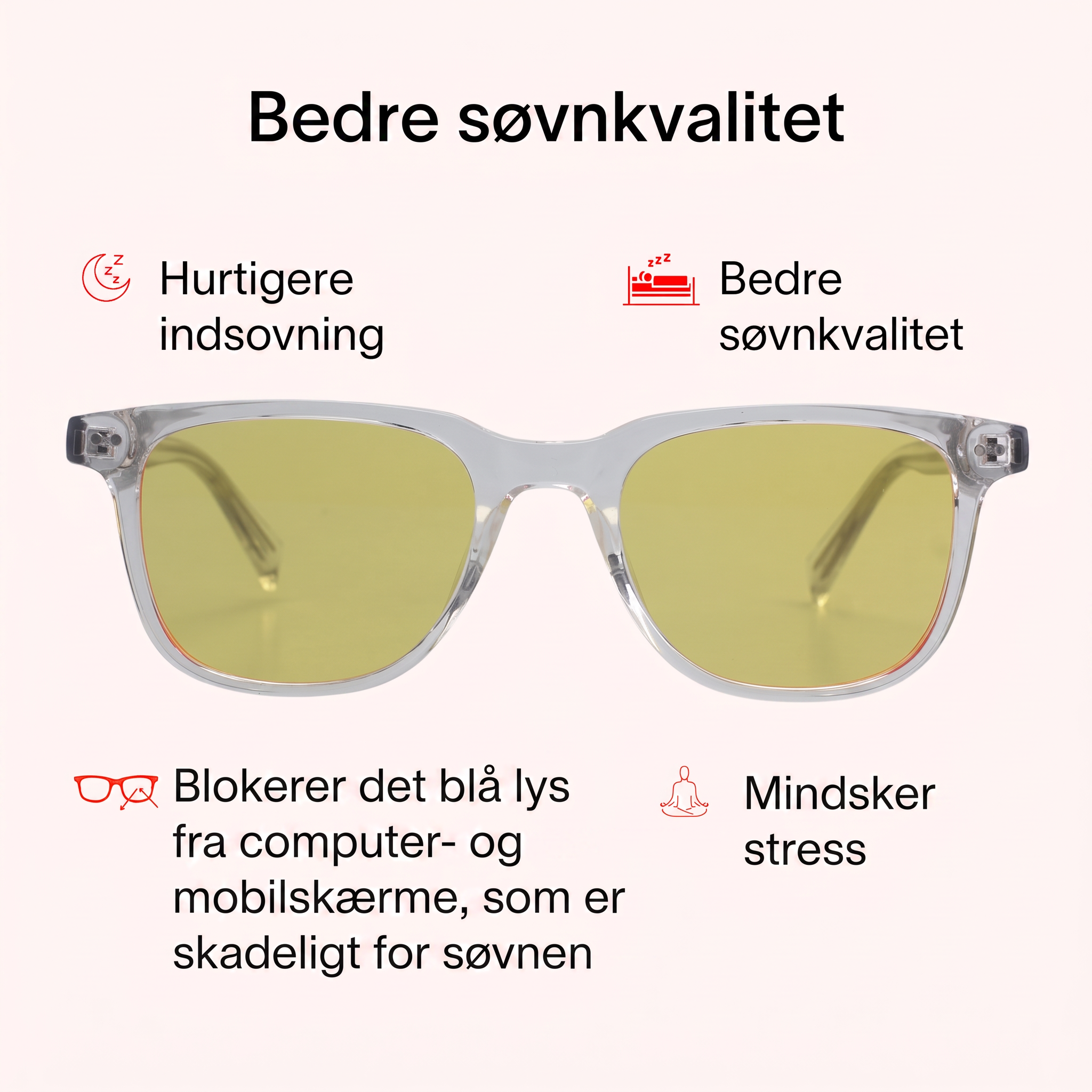 Lysro™ Blålysbriller for bedre søvn – gul