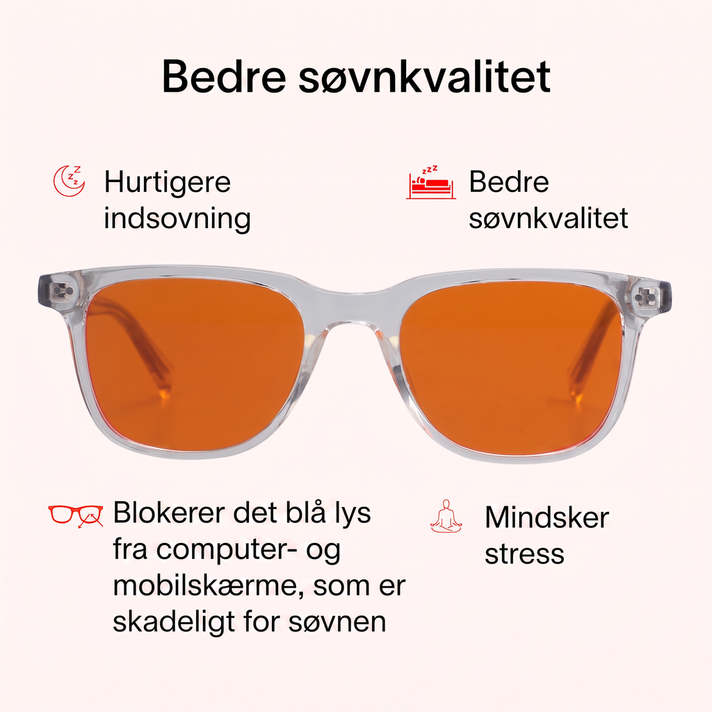 Lysro™ Blålysbriller for bedre søvn – orange/krystal