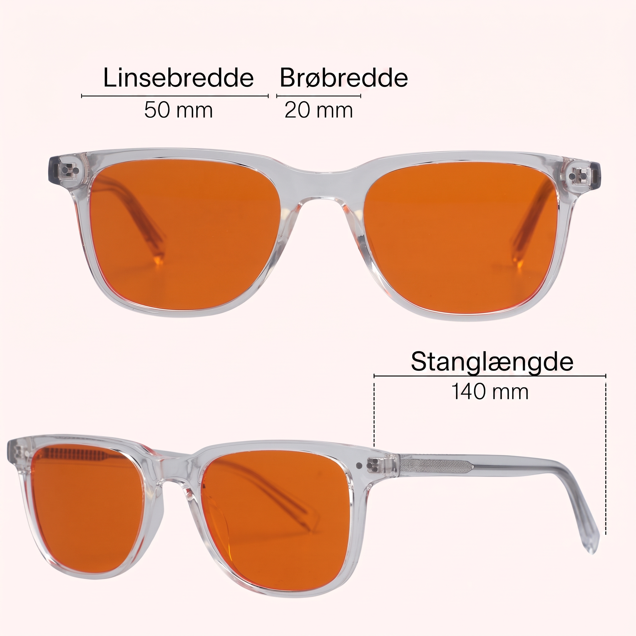 Lysro™ Blålysbriller for bedre søvn – orange/krystal