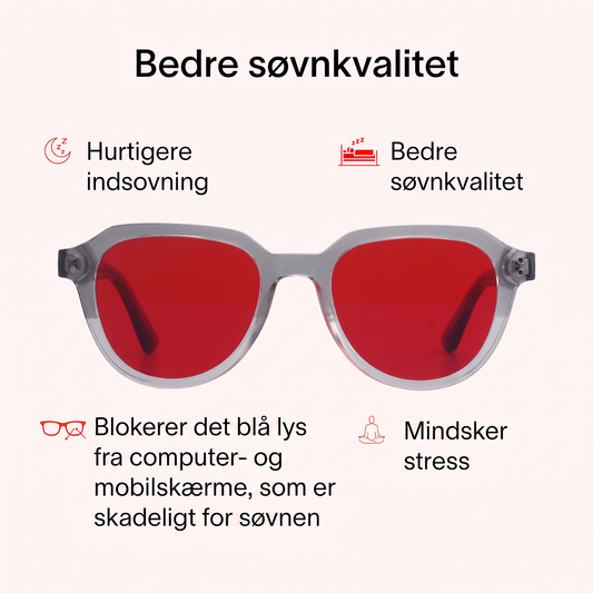 Lysro™ Blålysbriller for bedre søvn – rød