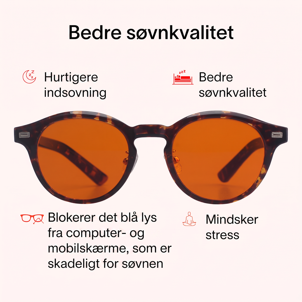 Lysro™ Blålysbriller for bedre søvn – rund orange