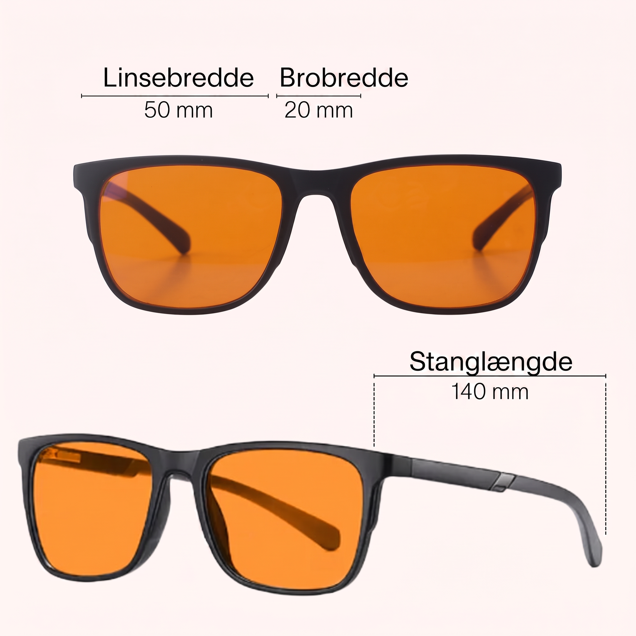 Lysro™ Blålysbriller for bedre søvn – orange/sort